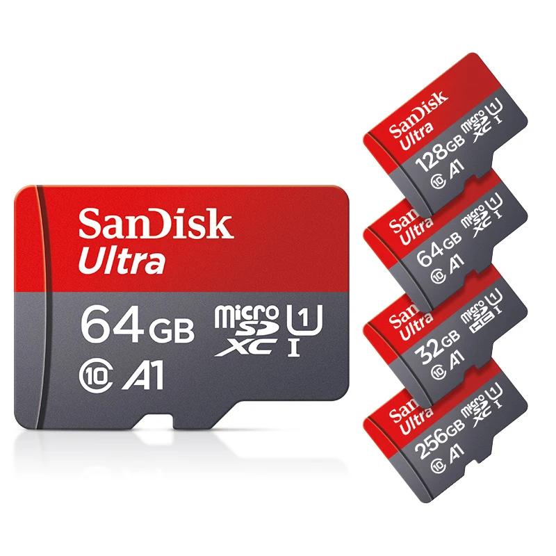 SanDisk Ʈ ޸ ī, Ŭ 10 UHS-1 TF ÷ ī,   ī޶, ũ SD ī, 256GB, 128GB, 64GB, 32GB, A1